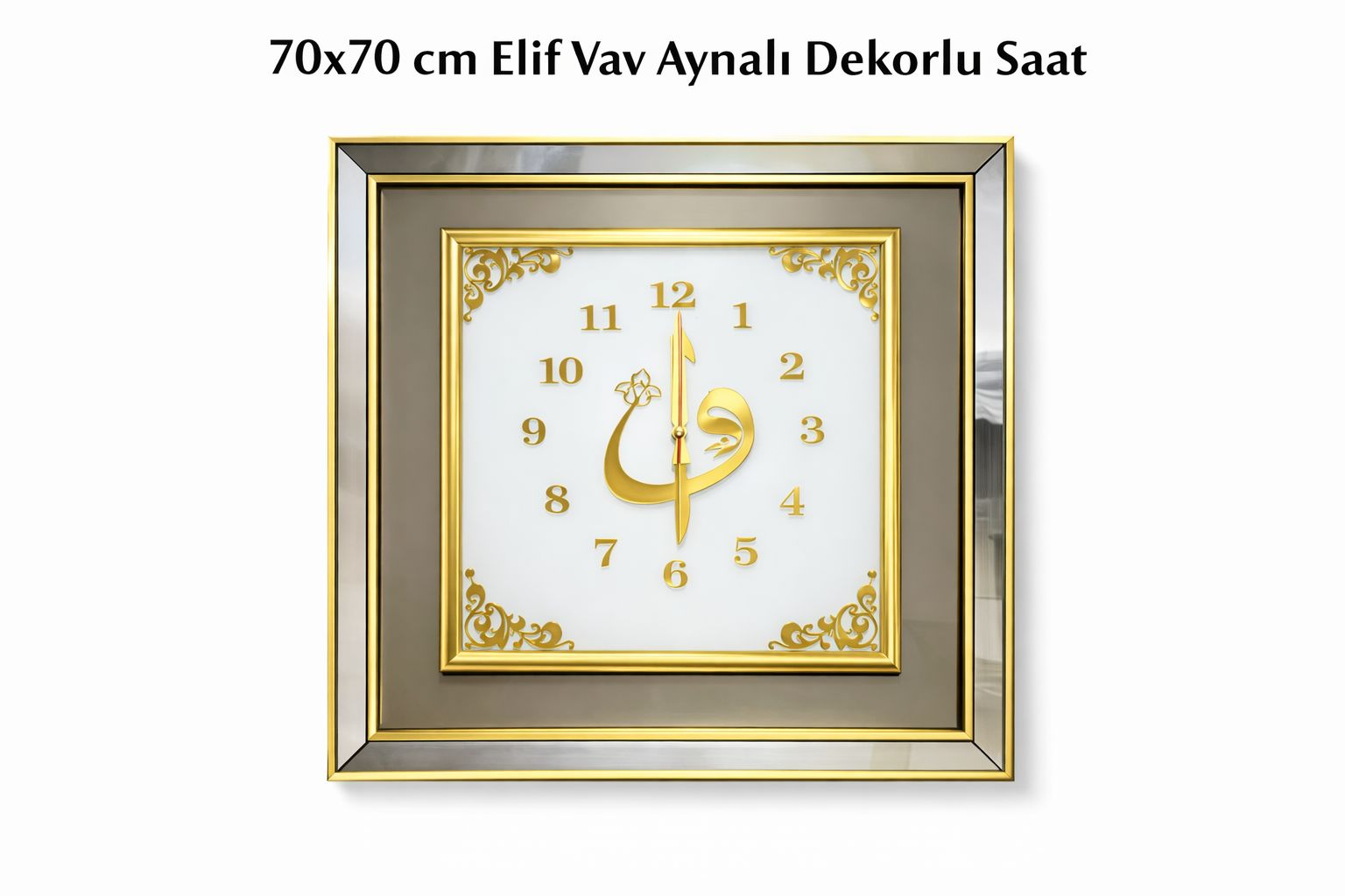 ELİF VAV DEKORLU AYNA SAAT